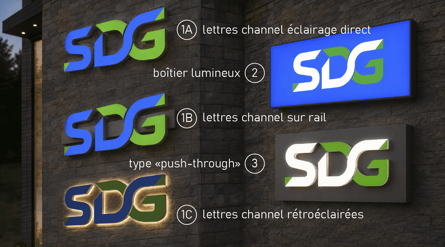 Les 3 grands modèles d'enseignes lumineuses à Québec